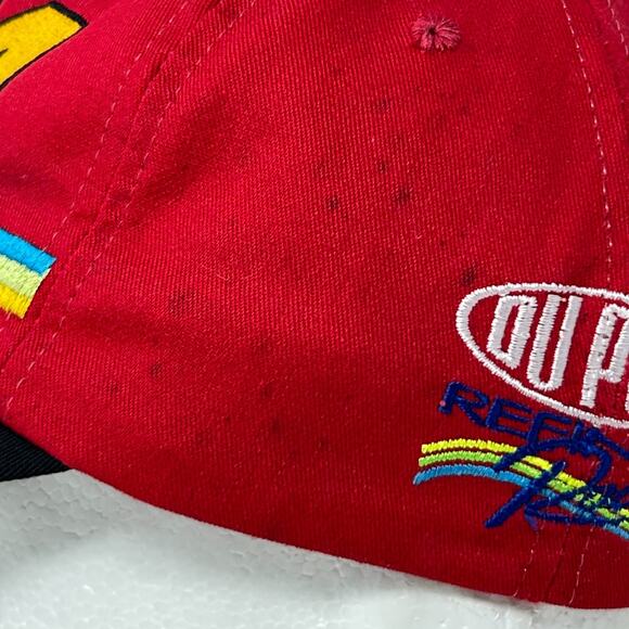 Vintage 90s NASCAR Jeff Gordon Hat Baseball Cap 1995 Winston Cup Snapback Red - Picture 6 of 11